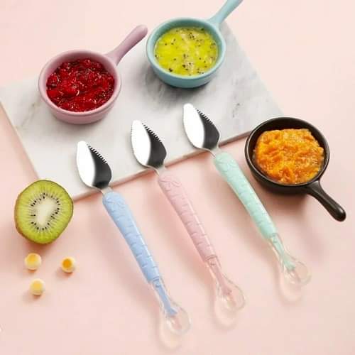 2 in 1 Scraper With Silicone Fruit Spoon